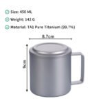 adrift allseason | 450ml pure titanium double walled mug with lid
