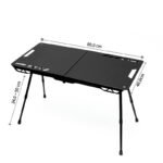 portable foldable igt table | lightweight aluminum alloy tactical camping bbq table | black