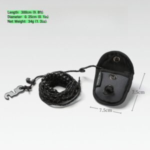 portable camping clothesline – 3m reflective, adjustable