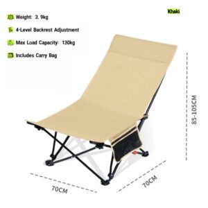 4 position folding recliner – camping chair with support