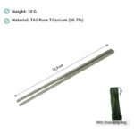pure titanium square chopsticks – lightweight, portable, mold resistant