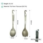 adrift allseason | 2pc titanium fork & spoon set – ultra light, corkscrew & beer opener